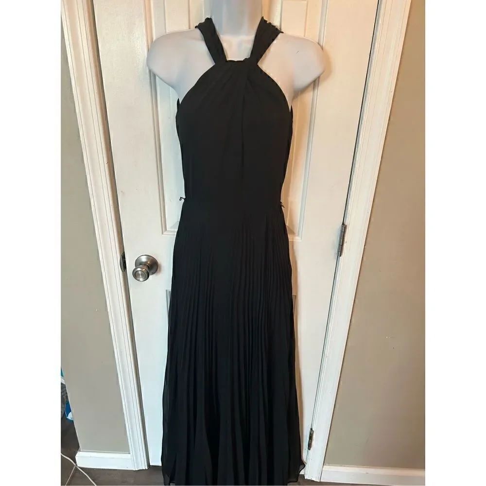 White House black market black fancy gown maxi dress size 0